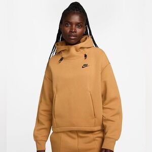 Nike Sportswear Tech Fleece Women's Oversized Hoodie Pullover Flax Black XL